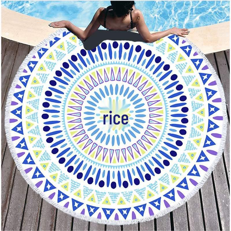 Mandala Pattern Microfiber Beach & Bath Towel - Luxurious Feel & Decorative Floor Mat