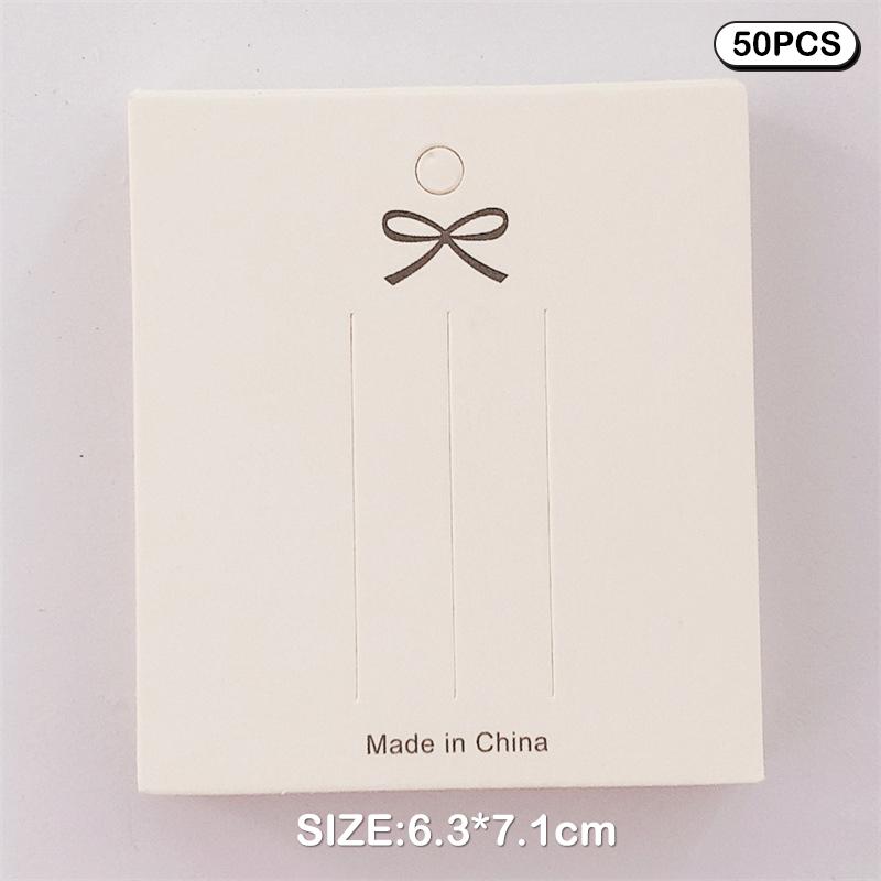 

50 шт., заколка для волос с бантом, карта, упаковка для ювелирных изделий, сумка для карт, бумажная демонстрационная карта для ожерелья, браслетов, заклепок, сережек, упаковка, картон
