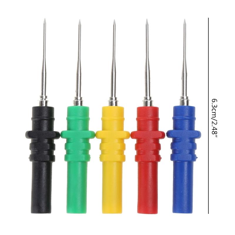 5pcs Test Back Probe Pin,Non-Destructive Pin Test Probes Pin Insulation Piercing Needle Multimeter Test Probe