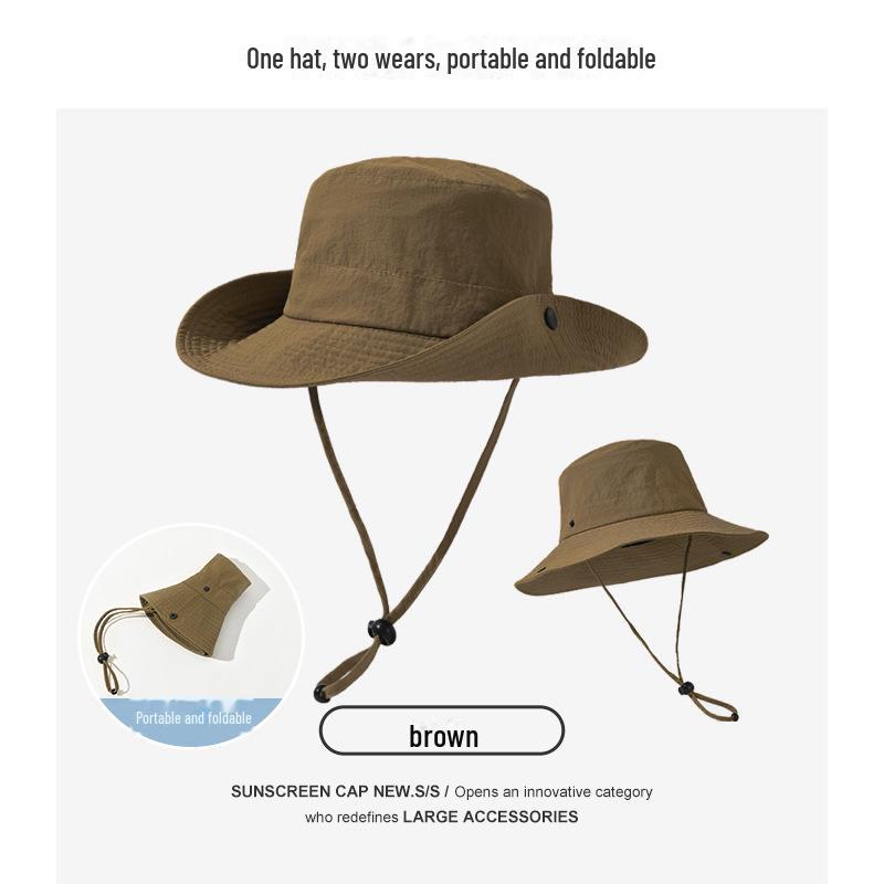 Damen Schnelltrocknender Wasserdichter Fischerhut - Japanischer Stil, Sonnenschutz, Modischer Flacher Top-Beckenhut für Outdoor-Aktivitäten