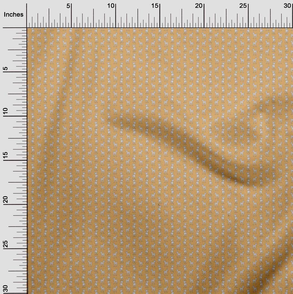 oneOone Cotton Flex Gamboge Yellow Fabric Animal  Fabric For Sewing Printed Craft Fabric By The Yard 40 Inch