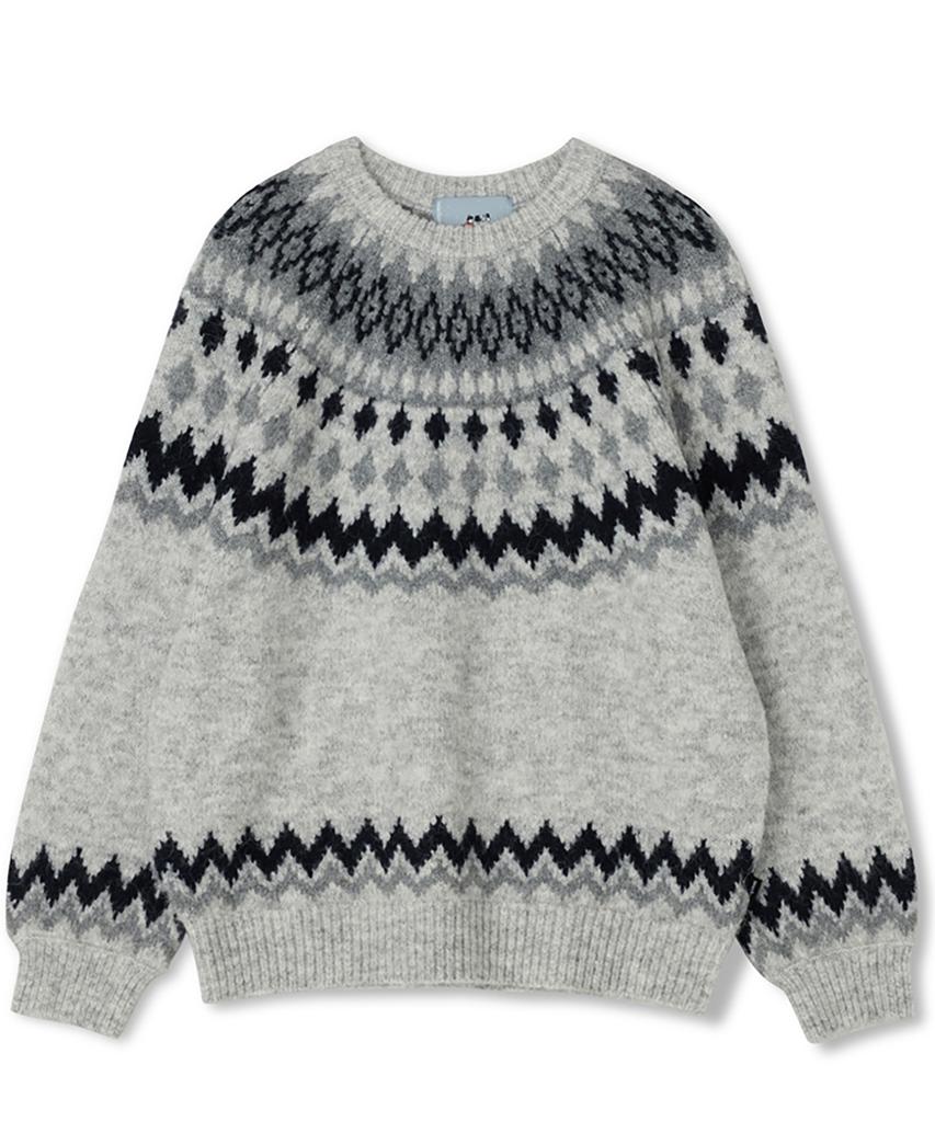 MARKM Wool Nordic Jacquard Crewneck Knit (Mjuci8004)