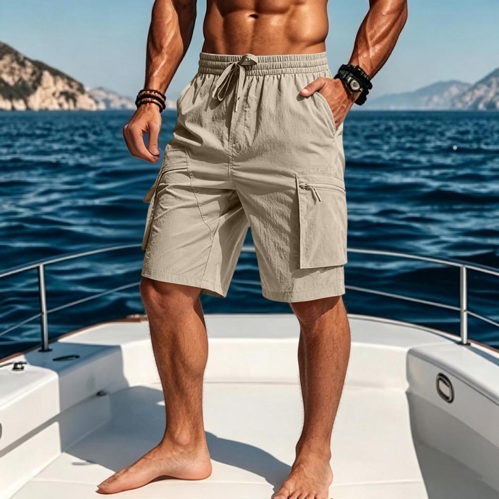 Men's Loose Fit Running Training Shorts Casual Mid Length Outdoor Workout Shorts