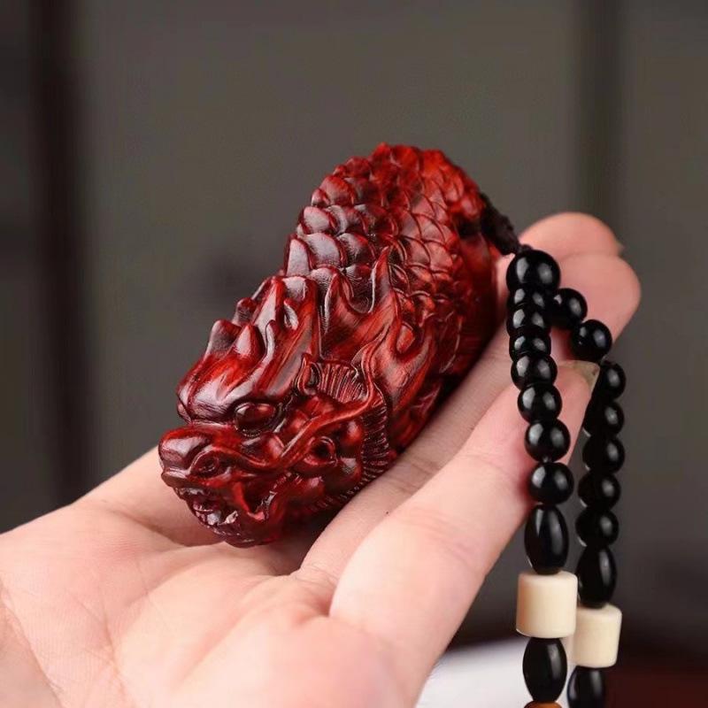 Rosenholz Pixiu Reichtumsanhänger - Nashornhorn-Design