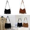 Bohemian Style Crossbody Bag With Tassels And Seams For Daily Fashion