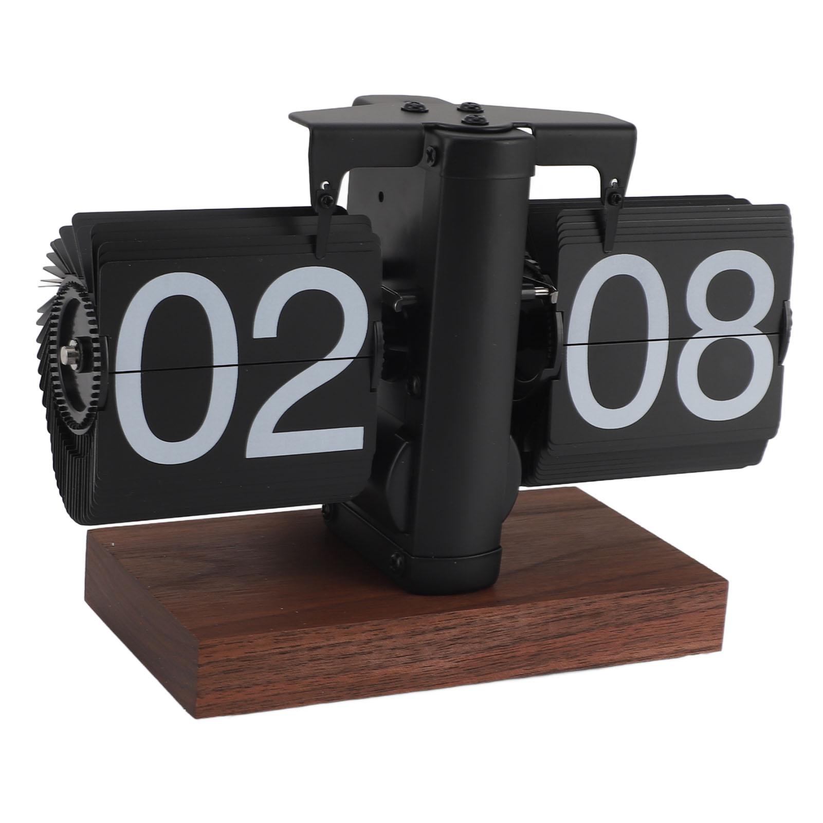 

Flip Desk Clock Vintage 24 Hours Anti Slip Base Rotary Knob Adjustable Battery Powered Digital Flip Down Clock for