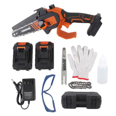 550W Mini Chainsaw with 6in 8in Saw Blade Handheld Powerful Chain Saw Dual Battery for Wood Cutting