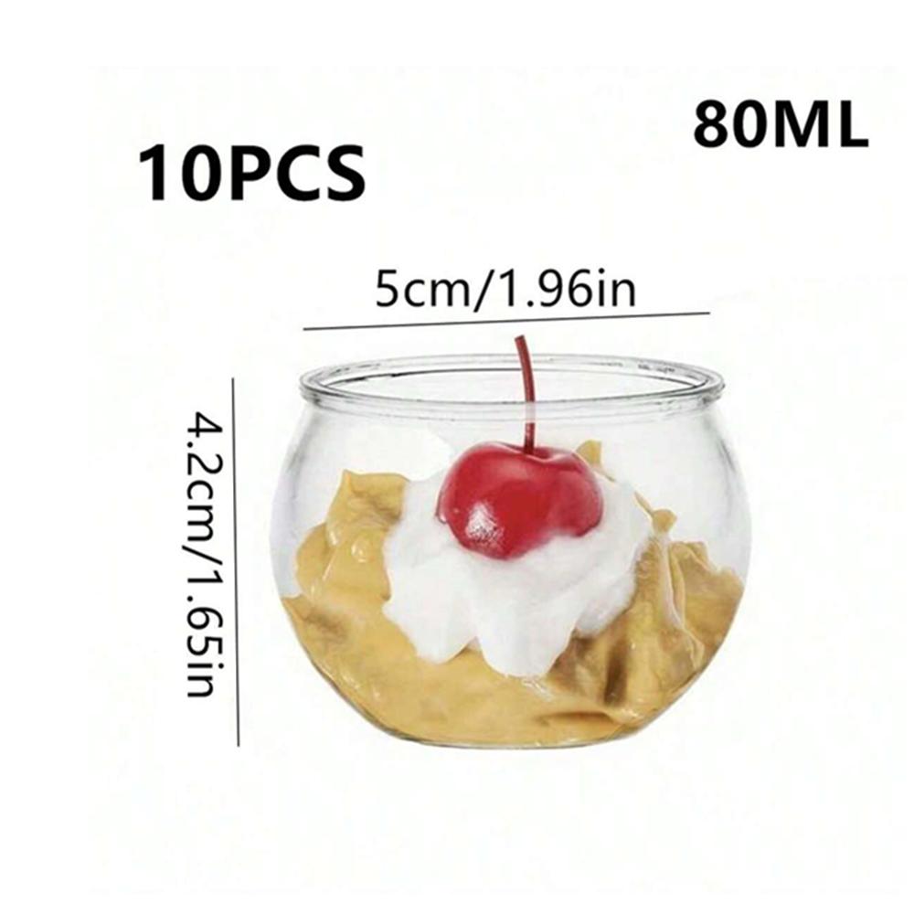 10pcs Transparent Dessert  Mini Cups,Mousse Pudding Cups, Perfect for Wedding Birthday Festival Party Dessert Decoration