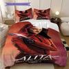 Future Warrior Alita Battle Angel Bedding (1 * duvet cover + 2 * pillowcase, without core) 2D Flat Soft and comfortable Christmas birthday gift