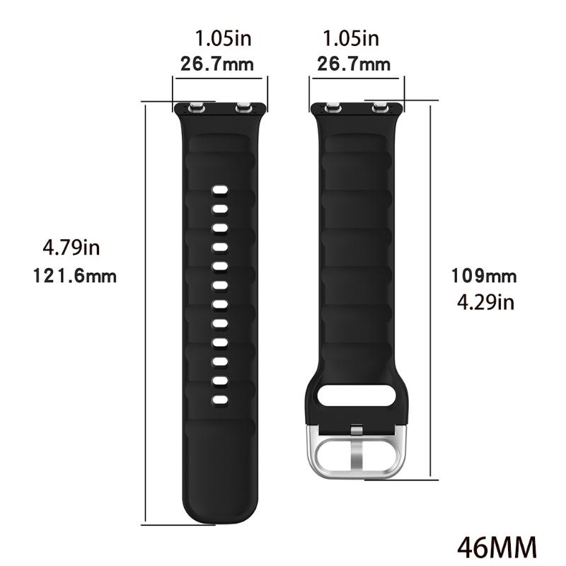 Suitable for  Watch2 42/46mm Durable Sweatproof Adjustable Fashion Silicone Wristband Link Bracelet Watch Band Strap