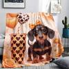 1Pc Dachshund Print Flannel Blanket, High quality Comfortable for All Seasons, Home Decor, Warmth and Comfort, Perfect for Christmas Gifts