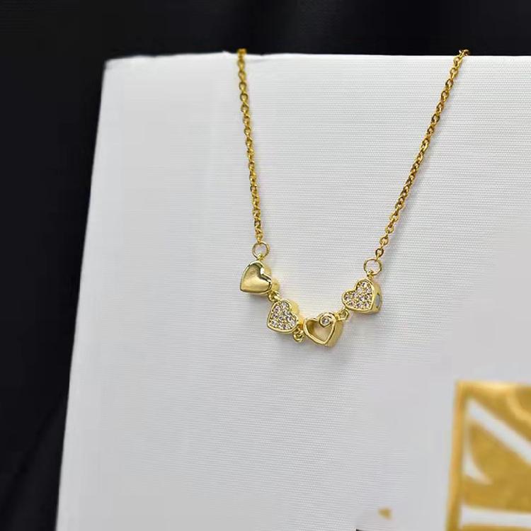 4-in-1 Wearing Lucky Four Leaf Clover Necklace for Women Love-heart Pendant