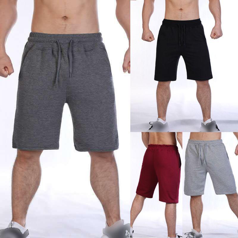 Soft Casual Drawstring Mens Shorts Plain Athletic Running Training Bottoms