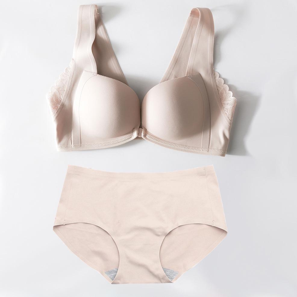 Japanese Light Cotton Seamless Front Buckle Bra - Thin, No Steel Ring, for Small Busts