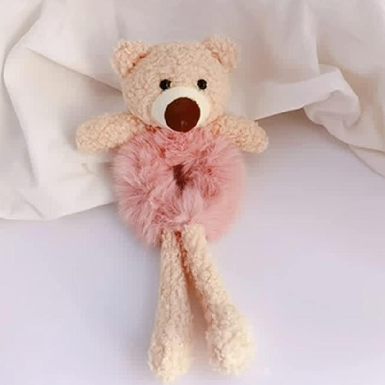 Girls Plush Rabbit Hair Rope Lovely Fluffy Scrunchies Cartoon Bear Elastic Bands
