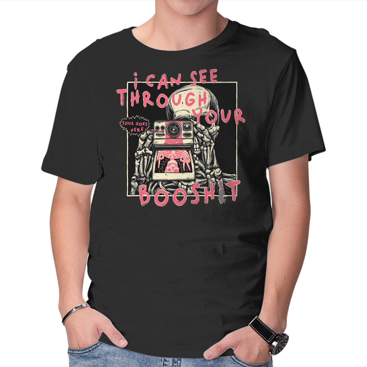 Unisex Crew Neck T-Shirt Soul Goes Here Graphic Short Sleeve Casual Tee XXXXL