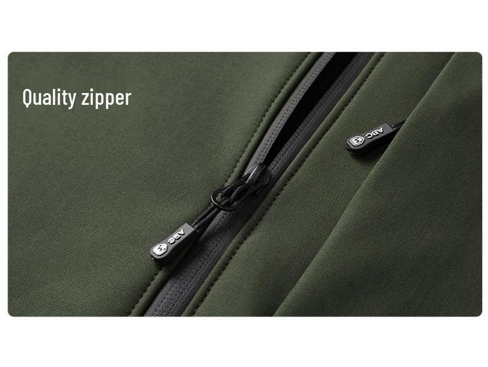 Men's Softshell Fleece Jacket for Autumn/Winter - Stand Collar, Casual Outdoor Mountaineering Coat