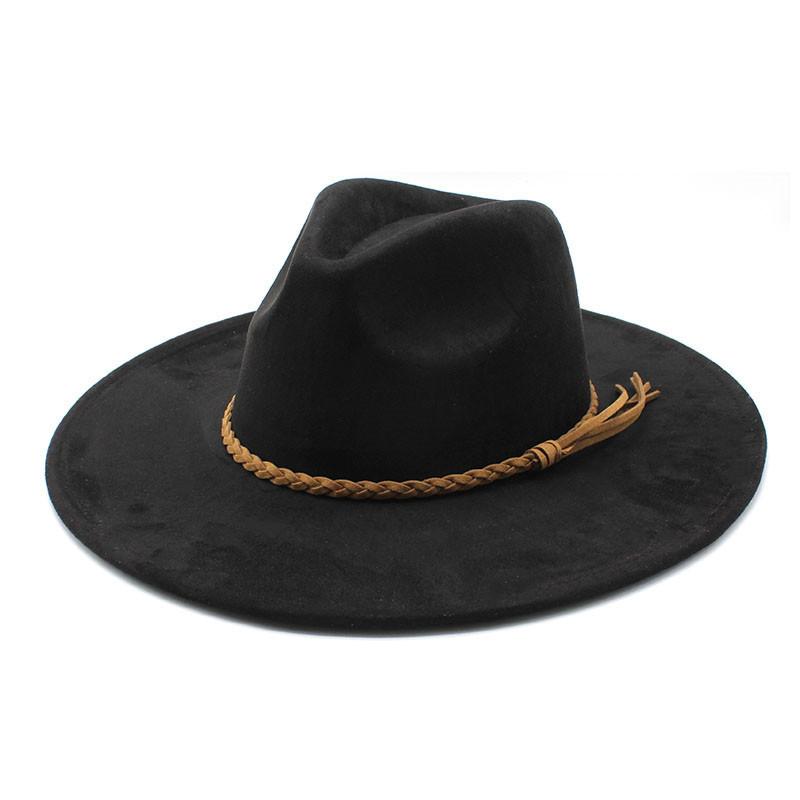 Vintage Style Felt Hat With Wide Brim And Sun Protection For Men Women