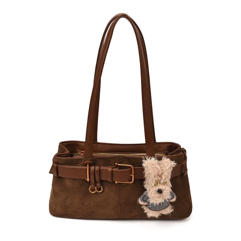 Korean Retro Suede Underarm Bag: Women's Versatile Autumn 2025 Shoulder Handbag for Casual or Work Commutes