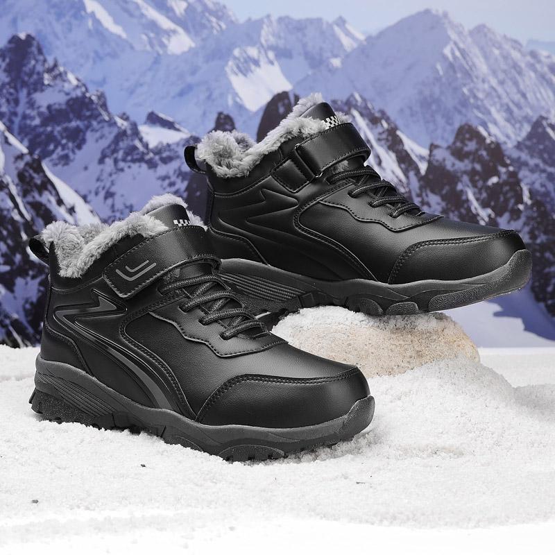 Модные ботинки Мужские зимние ботинки слипоны для мужчин уличные Водонепроницаемые — фото 4