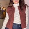 Vintage Solid Color Women Coat Vest Fashion O-neck Sleeveless Embroidery Female Coats 2025 Spring Autumn Urban Lady Streetwear