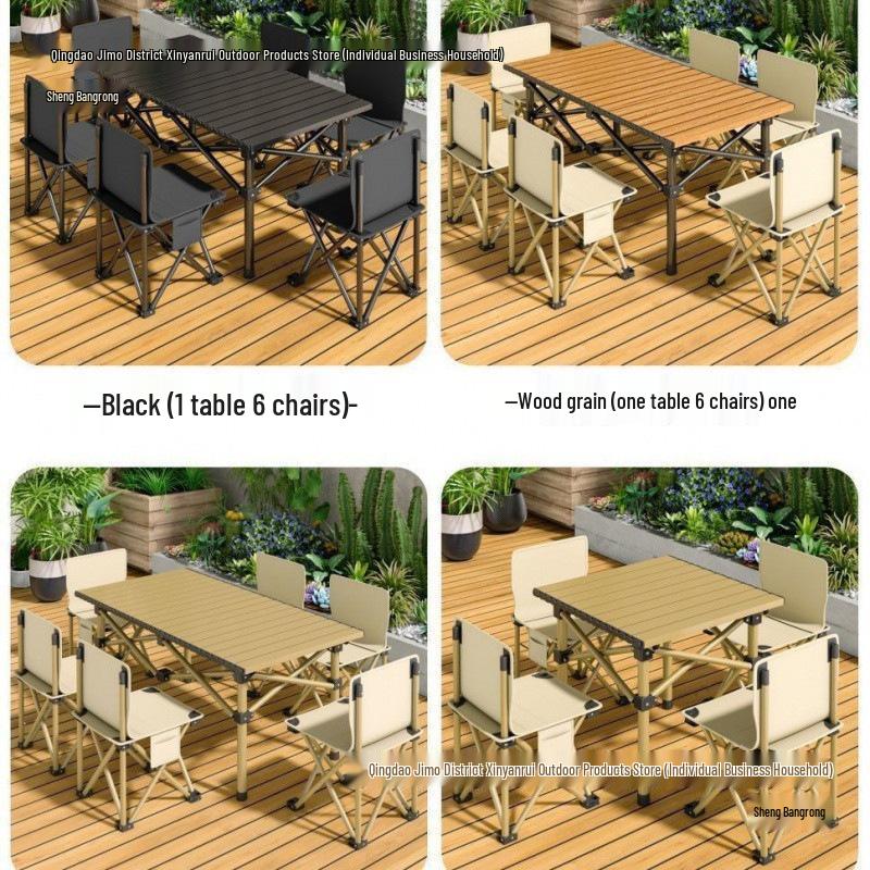 Outdoor Portable Folding Table & Chair Set with Storage Bag - Lightweight Alloy Camping Furniture