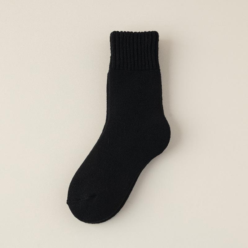 

5/10 пар утолщенных носков для женщин на осень-зиму: Однотонные флисовые носки средней длины с петлями, утепленные, для дома, тепла, сна, для пола, послеродовые носки 5 Pairs