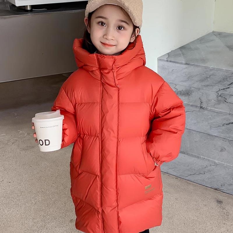 

Детские зимние куртки с подкладкой для девочек, толстые, теплые, водонепроницаемые, блестящие, с капюшоном, детская верхняя одежда, одежда для подростков, парка 5-14 лет 120 кирпич красный