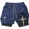2026 Summer Jogging Shorts Men's Gym Shorts 2 In 1 Mesh Quick Dry Sport Performance  Fitness Workout Double Layered Board Shorts