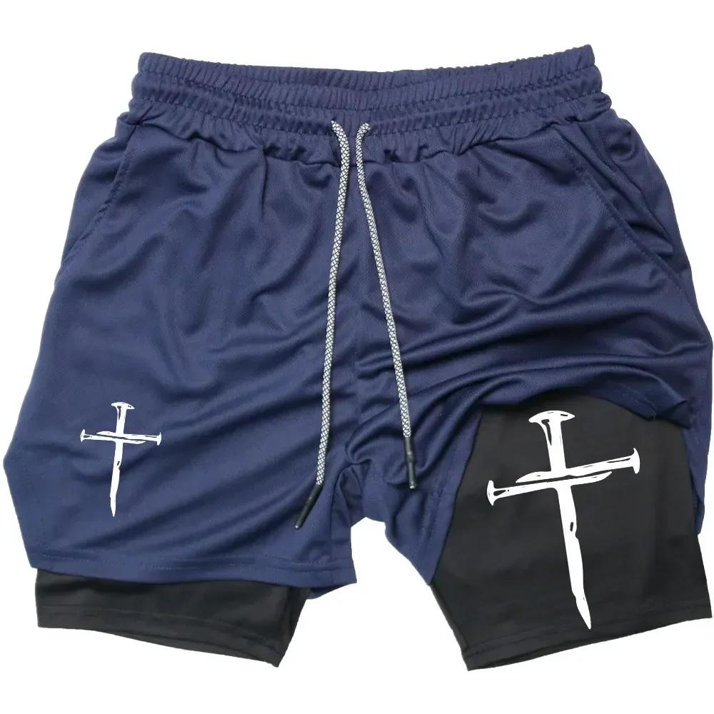 2026 Summer Jogging Shorts Men's Gym Shorts 2 In 1 Mesh Quick Dry Sport Performance Fitness Workout Double Layered Board Shorts