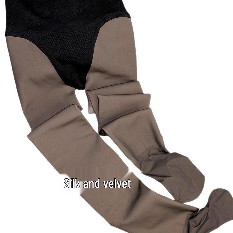 Upgraded High-Waist Seamless Sheer Black Fleece-Lined Leggings