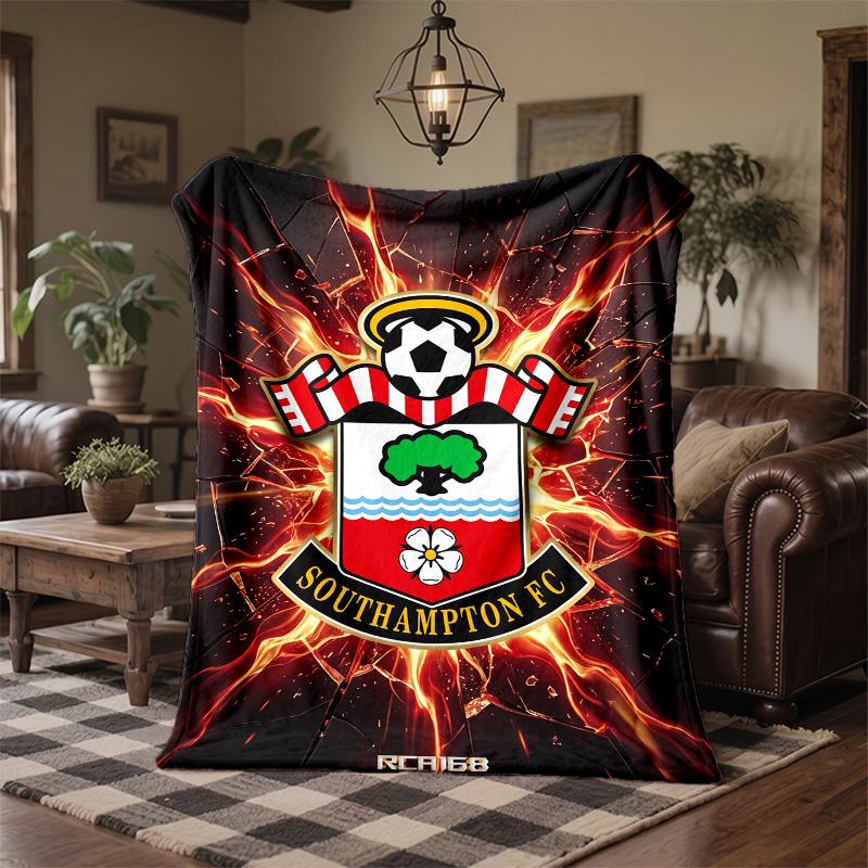 Southampton Football Print Flannel Blanket Soft Warm Sofa Bed Throw Blanket For Home Office Bedroom
