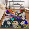 "Colorful Anime Characters Themed Carpet with Swords and Bold Design" Suitable for use as an anti-slip for living room bedroom sofas
