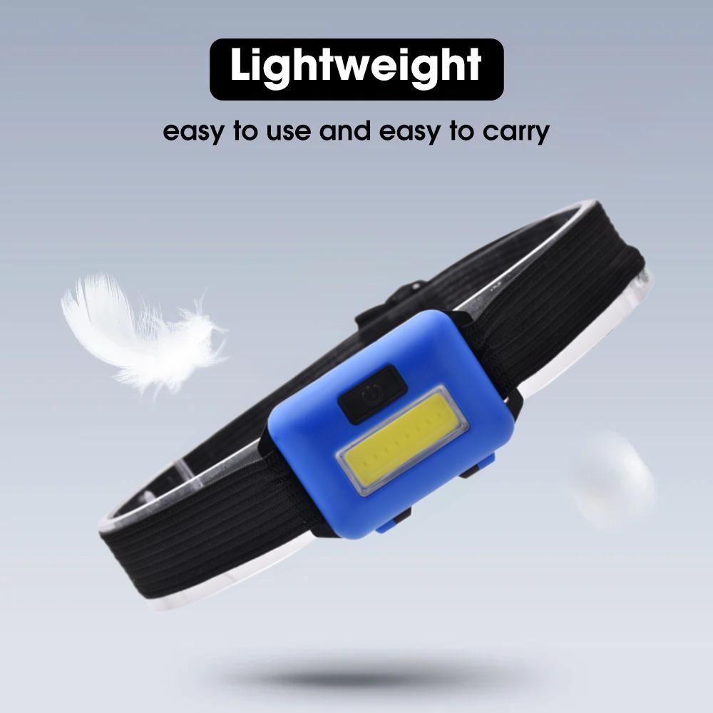 Portable COB Headlamps LED Headlight with 3 Modes Outdoor Mini Head Lamp Lighting for Camping Hiking Fishing Cycling