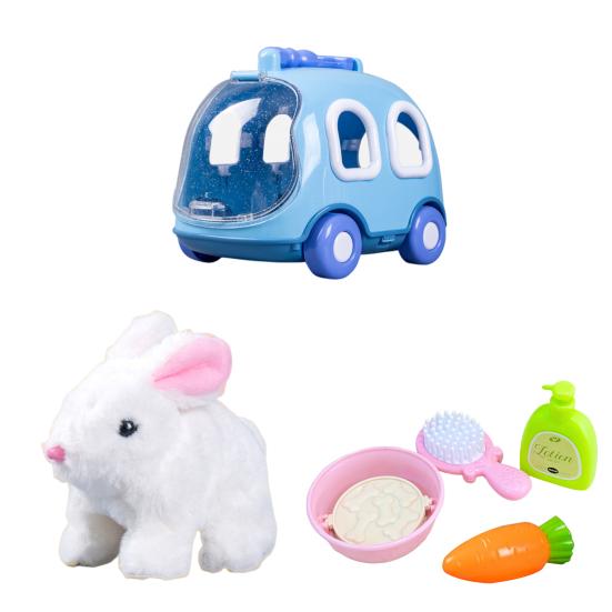 Elektronická plyšová hračka kočka přenosná klec simulace elektrická chodící skákající kotě hračka pro dětský dům na hraní a vzdělávání narozeninový dárek