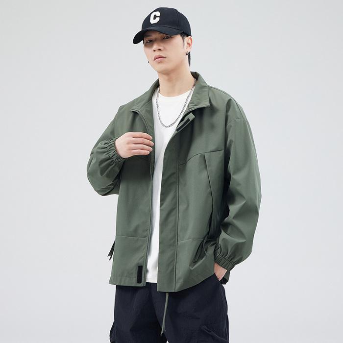Męska modna kurtka casual ze stójką na wiosnę/jesień 2024