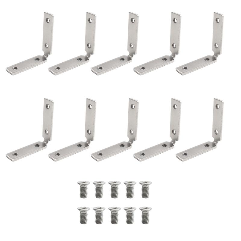10 Pack 90-Degree Cabinet Corner Brackets 90-Degree Cabinet Pull Corner Brace Sturdy Hardware for Enhancing Durability