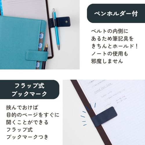 Raymay Fujii Notebook Cover, B5 Size, Multi-Cover Notebook with Belt, Navy Blue, CN255K
