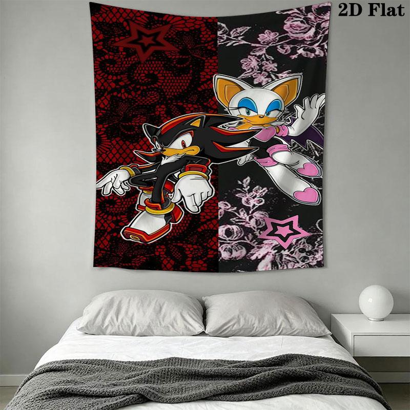 Hedgehog Sonic Wind Wall Hanging Printed Fabric Blanket Decorative Tapestries for Bedroom Living Room Home Decor