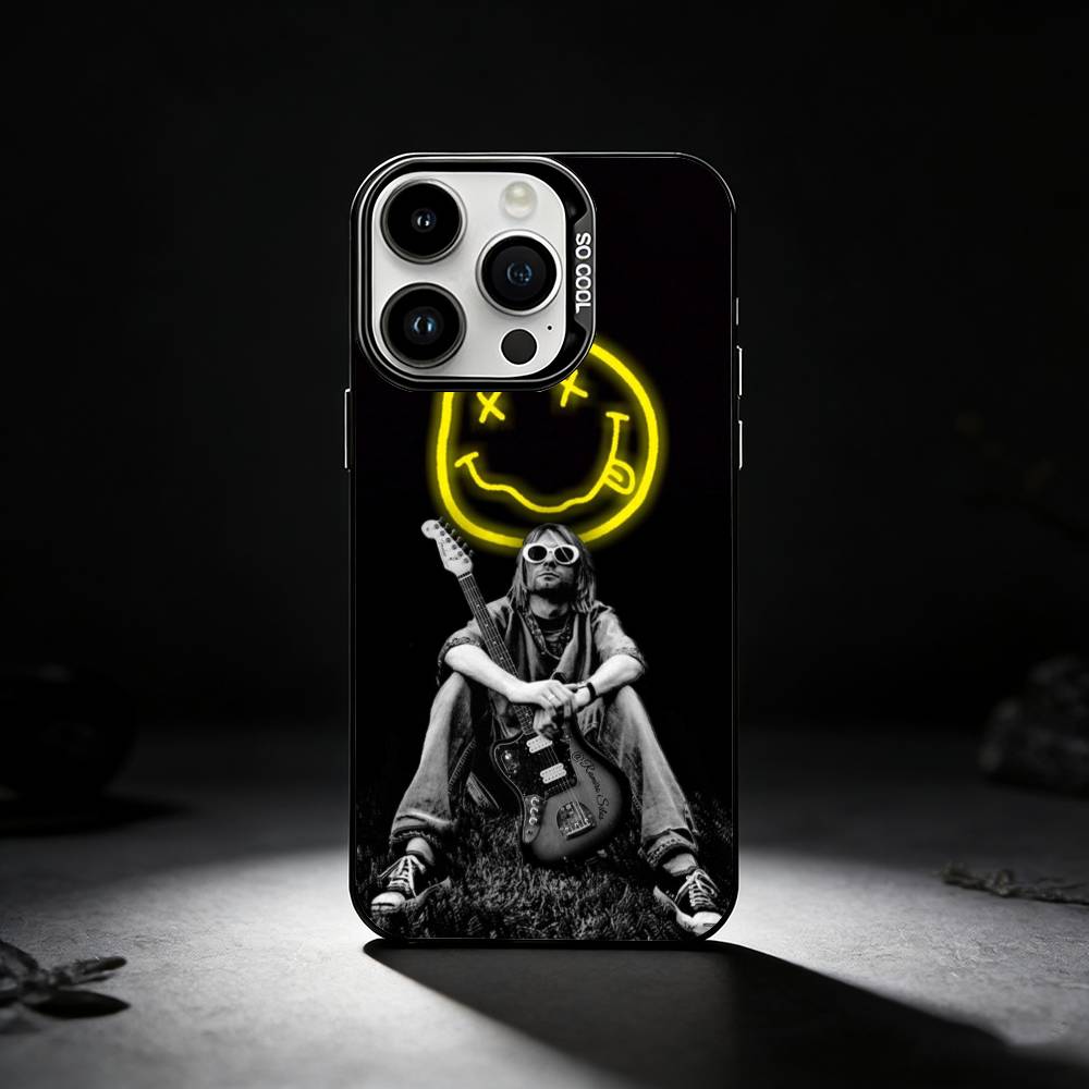 

К-Курт Н-Нирвана С-Кобейн Чехол для телефона для iPhone 17,16,15,14,13,12,11 Plus,Pro Max,XS,Цветной серебристый чехол для телефона iPhone17air