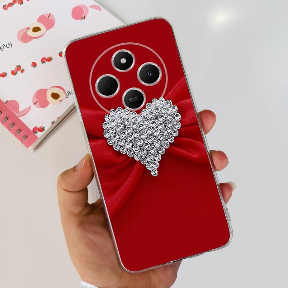For Xiaomi Redmi 14C Case Cute Cat Butterfly Painted Cover Clear Silicone Soft TPU Phone Case For Xiaomi Redmi 14C Redmi14C Bags