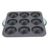 Food-Grade Silicone Silicone Donut Pan Non-Stick Surface Built-In Center Posts Baking Tray Dual Side Handles Easy Release