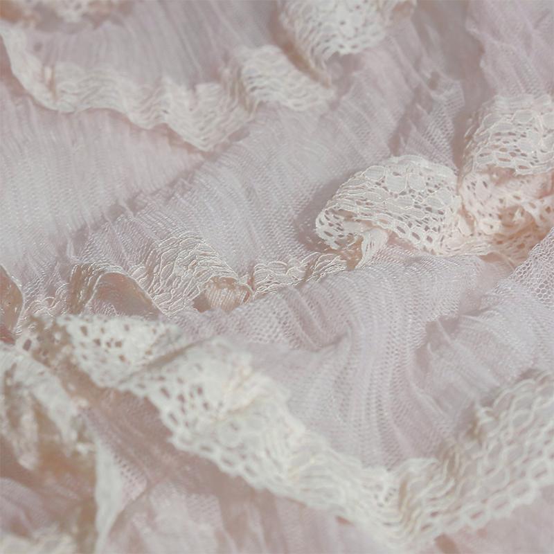 Multi-Layer Lace Trim Yarn Fabric Princess Gown Wedding Dress Designer Fabric DIY Sewing Ruffle Trim Lolita Doll Clothes