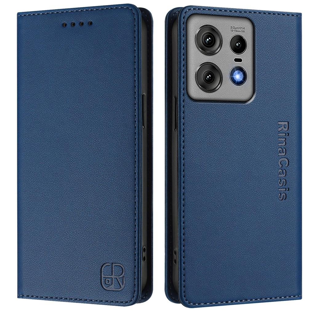 For Motorola Edge 50 Pro 5G Leather Case RINACASIS RC01 Phone Cover with RFID Blocking Wallet Stand