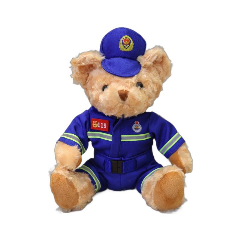 Fire Bear Firefighter Plush Doll Traffic Police Bear Police Bear Fire Rescue Day Promotional Event Gifts