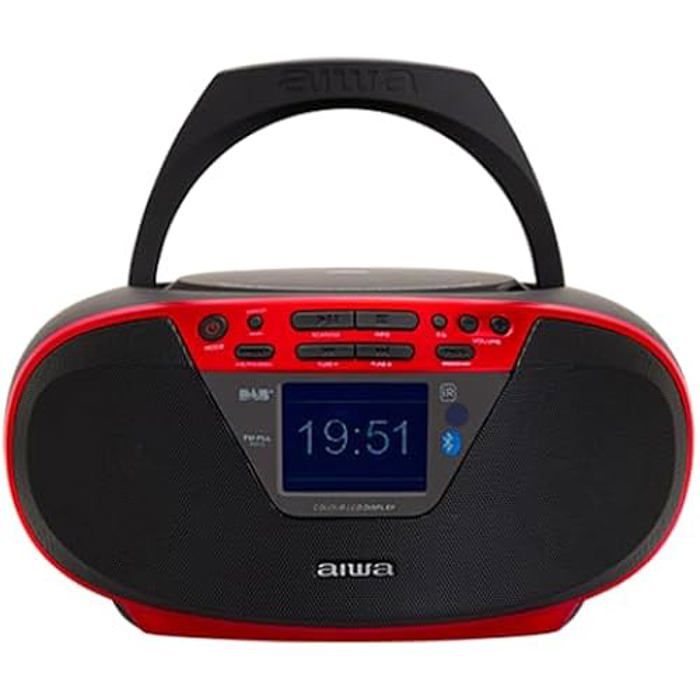Boombox - AIWA - BBTU-500DAB/RD - Radio CD Portable DAB+ - Bluetooth 5.0 - Écran 2,4"