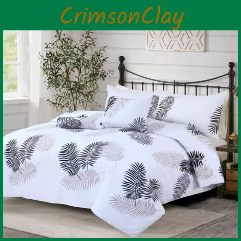 Leaf Design Bedding Set With Digital Print And Cotton Polyester For Cozy Sleep