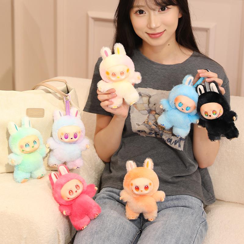 Cartoon Labubu Vinyl Doll Stuffed The Monsters Heartbeat V3 Soft Plushies Bag Pendant Birthday Xmas Gifts Girl Child