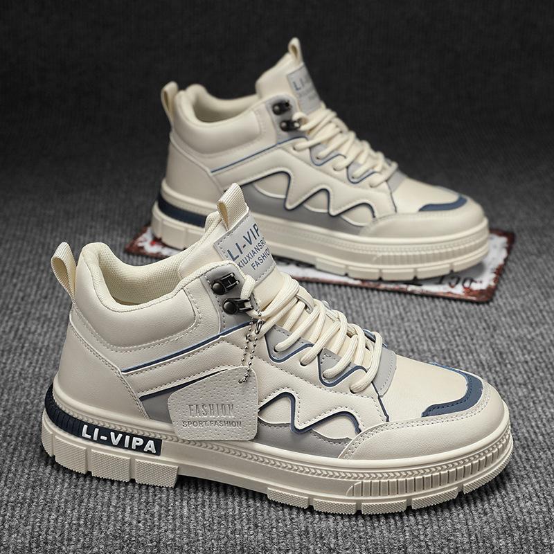 Fashion Men High-top Ankle Boots Non-slip Waterproof Platform Sneakers Men Work Safety Boots Male Hiking Shoes Botas Hombre 4647