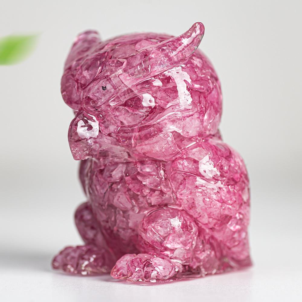 Resin Crystal Owl Figurine Home Decor Gift For Animal Lovers